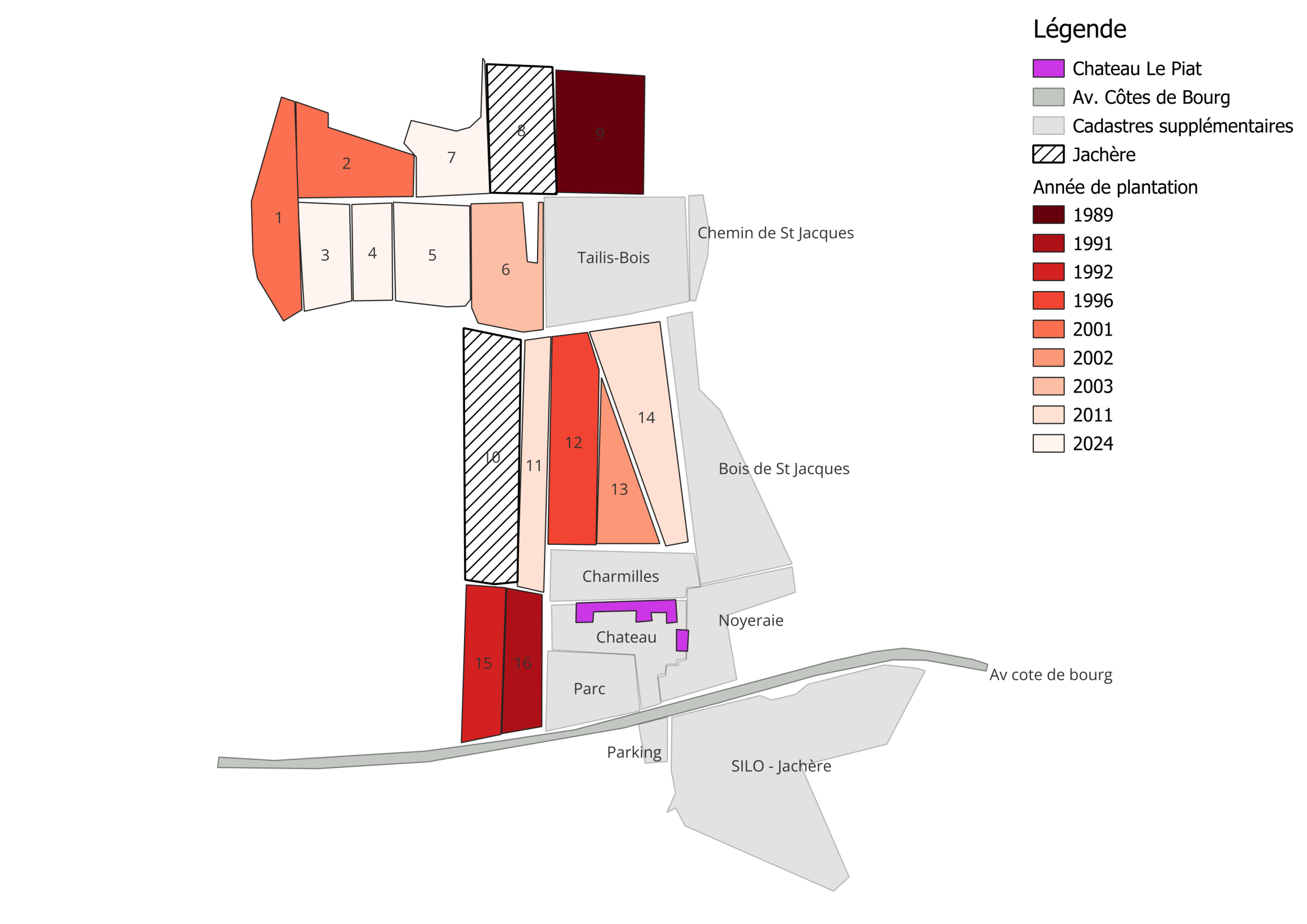 Carte année de plantation