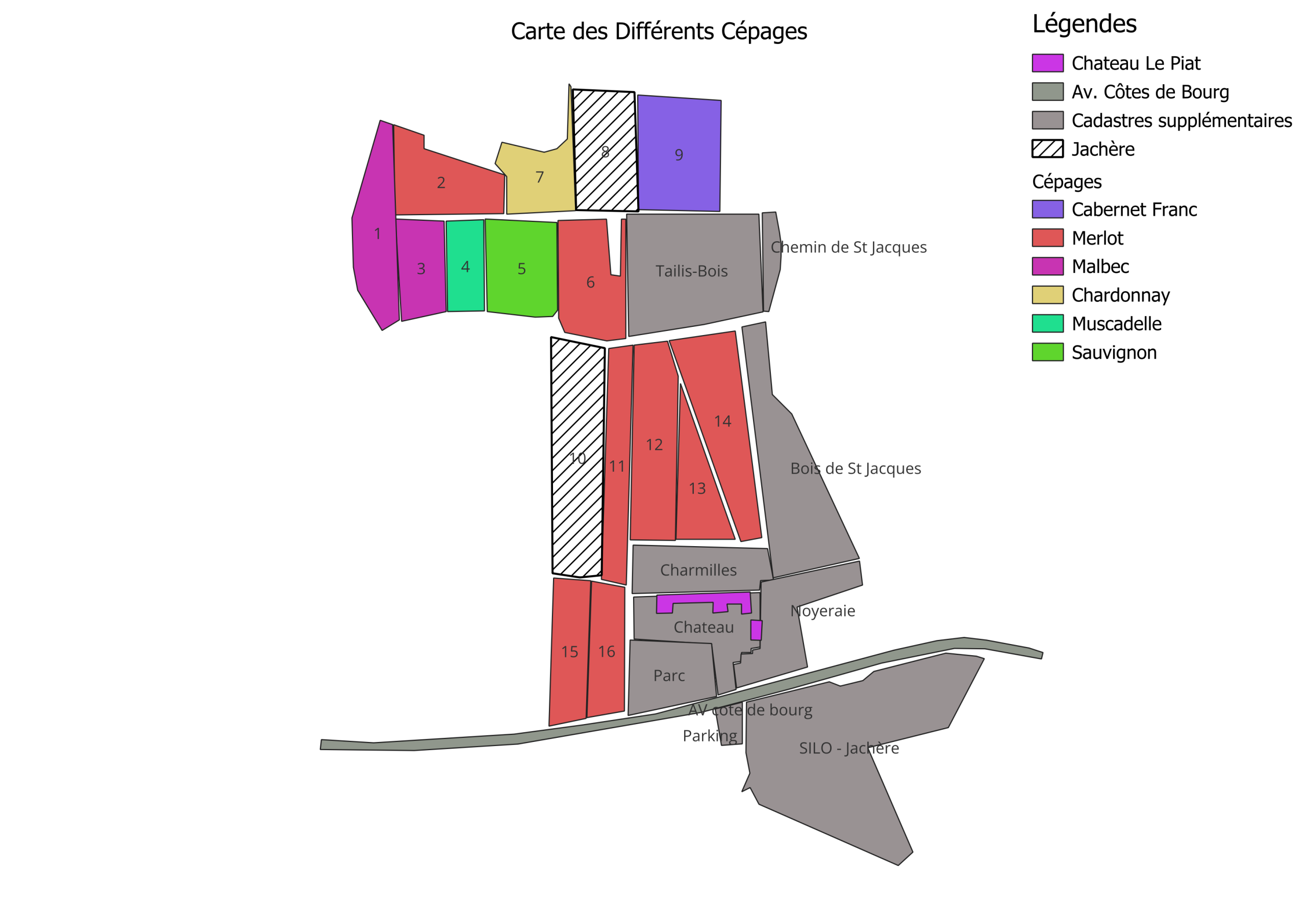Carte des Cépages